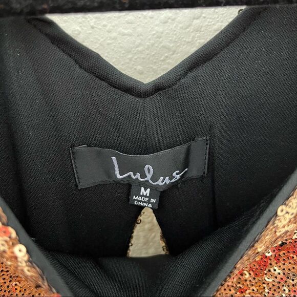 Lulu's Gold Sequin Long Sleeve Mini Dress - Picture 6 of 9